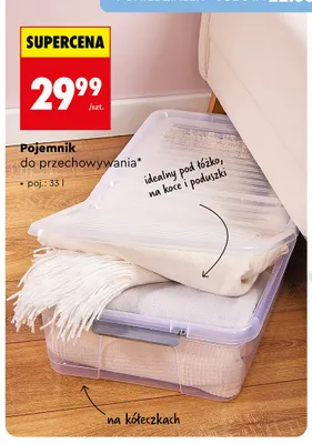 Pojemnik do przechowywania 33 l promocja w Biedronka