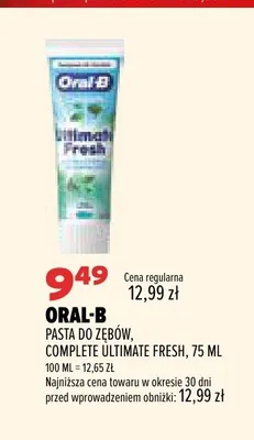 Pasta do zębów Oral-B Complete Ultimate Fresh promocja w Drogerie Natura