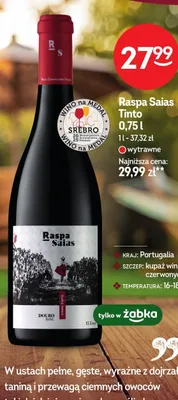 Wino Raspa Saias Tinto wytrawne promocja w Żabka