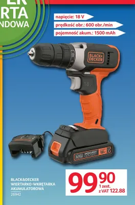 Wiertarko-wkrętarka akumulatorowa 10.8 v Black & decker promocja w Selgros