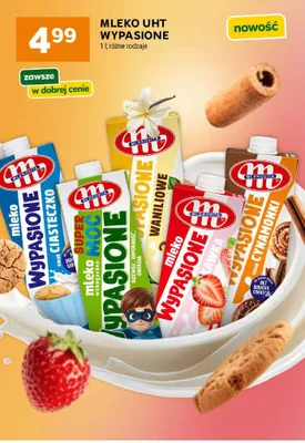 Mleko UHT Wypasione smak ciasteczko Mlekovita promocja w Stokrotka