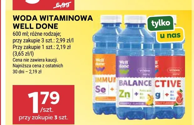 Woda witaminowa Well Done Balance promocja w Stokrotka