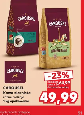 Kawa ziarnista Carousel Daily Cup Classic promocja w Kaufland