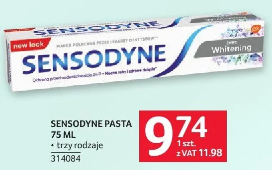 Pasta do zębów Sensodyne Extra Whitening promocja w Selgros