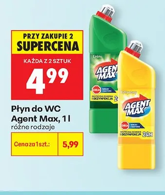 Płyn do WC Agent Max promocja w Biedronka