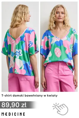 T-shirt damski bawełniany w kwiaty Medicine promocja w Medicine