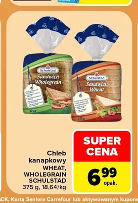 Chleb kanapkowy Wheat Schulstad promocja w Carrefour Market