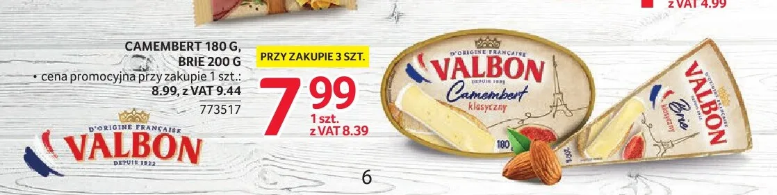 Ser camembert klasyczny Valbon promocja w Selgros