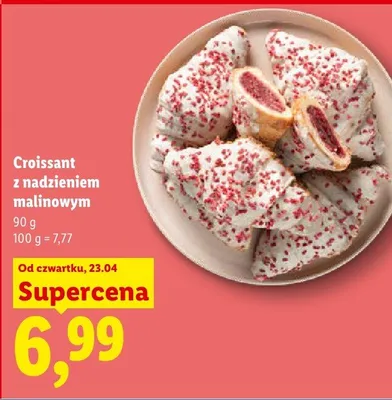Croissant z nadzieniem malinowym promocja w Lidl
