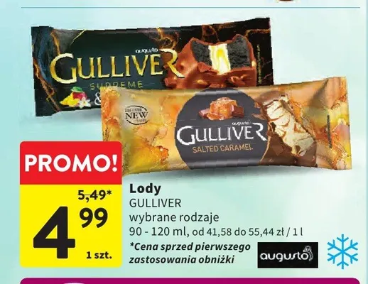 Lody na patyku Gulliver Supreme promocja w Intermarche