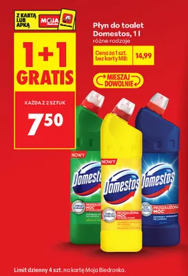 Płyn do toalet, różne rodzaje 1+1 GRATIS promocja w Biedronka