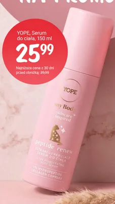 Serum do ciała YOPE my Body peptide renew ultraregenerujące promocja w Rossmann