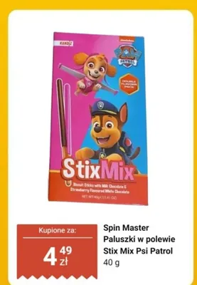 Paluszki w polewie Stix Mix Psi Patrol Spin Master promocja w Dino