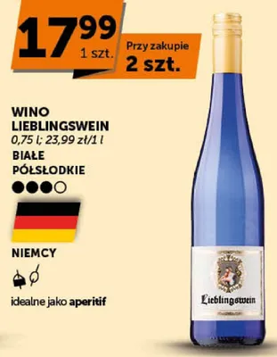 Wino Lieblingswein białe półsłodkie 0,75 l promocja w ABC