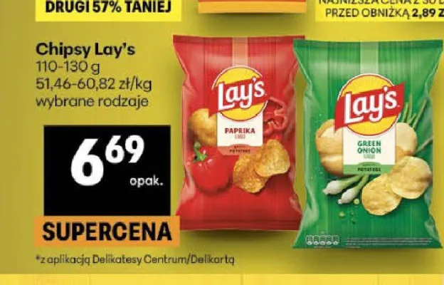 Chipsy Lay's Papryka promocja w Delikatesy Centrum