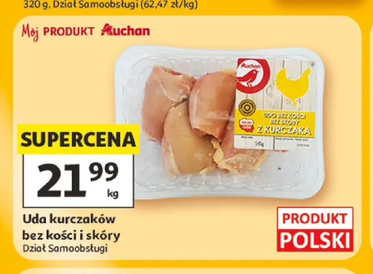 Uda kurczaków bez kości i skóry Auchan promocja w Auchan