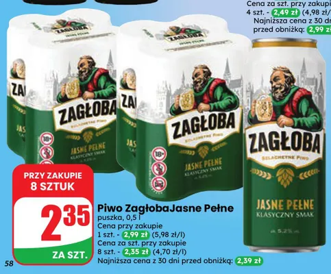 Piwo Zagłoba promocja w Dino