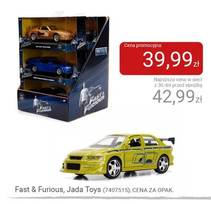 Zestaw samochodów Fast & Furious Jada Toys promocja w Smyk