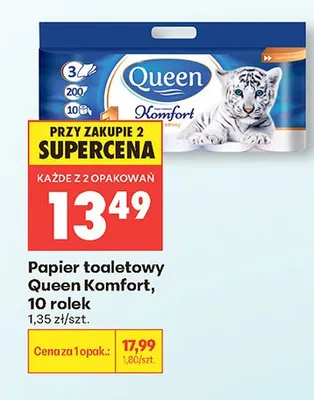 Papier toaletowy Queen Komfort promocja w Biedronka