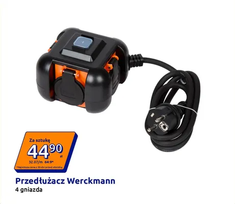 Przedłużacz Werckmann 4 gniazda promocja w Action