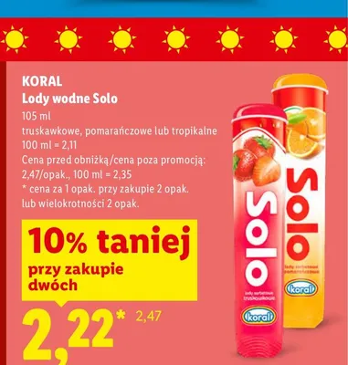 Lody wodne Solo Koral pomarańczowe promocja w Lidl