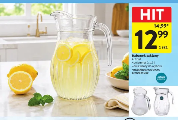 Dzbanek szklany Altom Design 1,2 l promocja w Intermarche