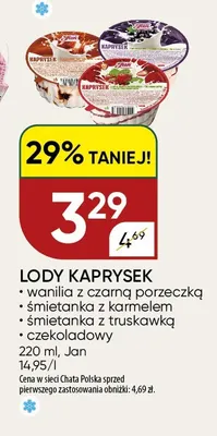 Lody Kaprysek Jan śmietanka z truskawką promocja w Chata Polska