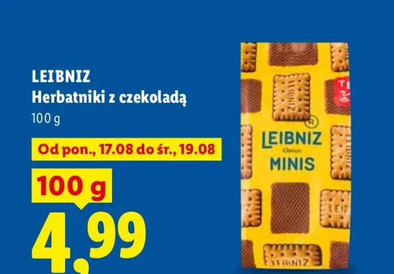 Herbatniki z czekoladą Leibniz promocja w Lidl