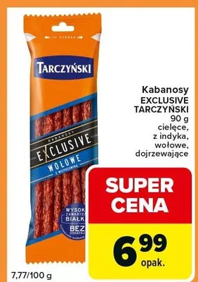 Kabanosy Exclusive Tarczyński wołowe promocja w Carrefour Express