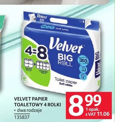 Papier toaletowy Velvet Big Roll promocja w Selgros