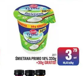 Śmietana Primo Zott 18% promocja w Tomi Markt