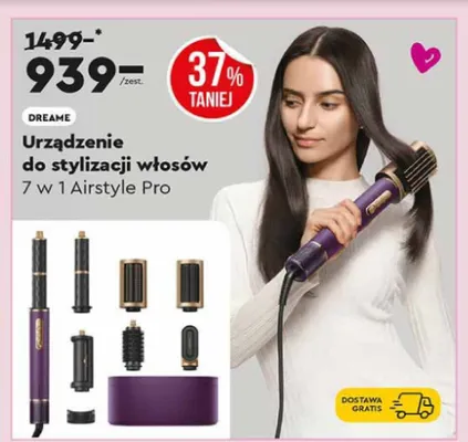 Urządzenie do stylizacji włosów 7 w 1 Airstyle Pro promocja w Biedronka