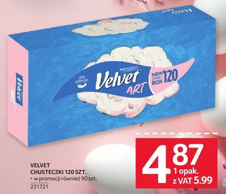 Chusteczki Velvet 120 szt. promocja w Selgros