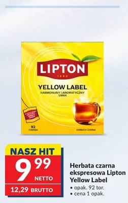 Herbata czarna ekspresowa Lipton Yellow Label promocja w Makro