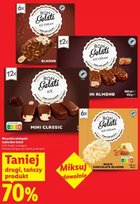 Lody White Chocolate Almond Bon Gelati 6-pak promocja w Lidl