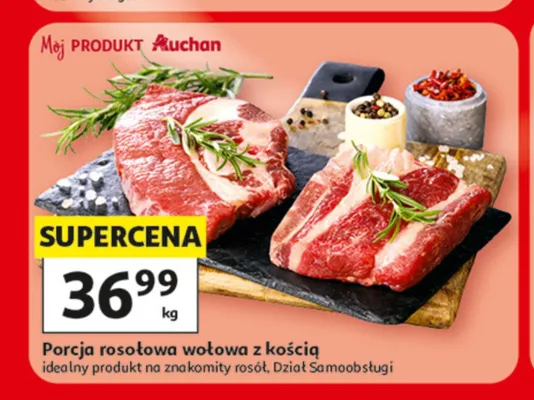 Porcja rosołowa wołowa z kością Mój Produkt Auchan promocja w Auchan