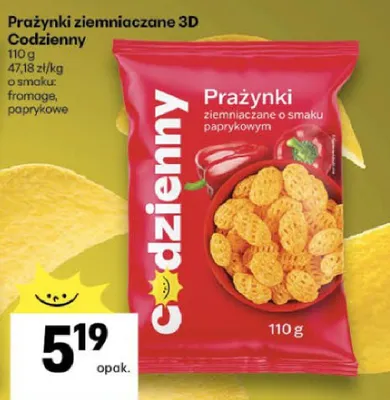 Prażynki ziemniaczane 3D o smaku fromage, paprykowe Codzienny promocja w Delikatesy Centrum