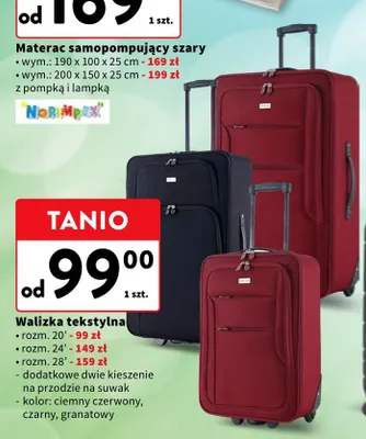 Materac samopompujący szary Norimpex 200x150x25cm z pompką i lampką promocja w Intermarche