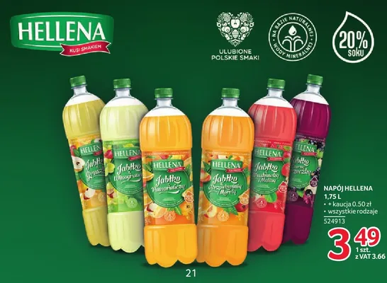 Napój niegazowany Hellena Jabłko Winogrono promocja w Selgros
