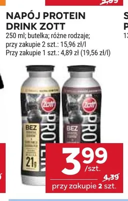 Napój Protein Drink Zott promocja w Stokrotka