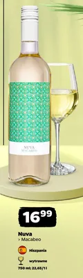 Wino białe wytrawne Nuva Macabeo hiszpańskie promocja w Netto