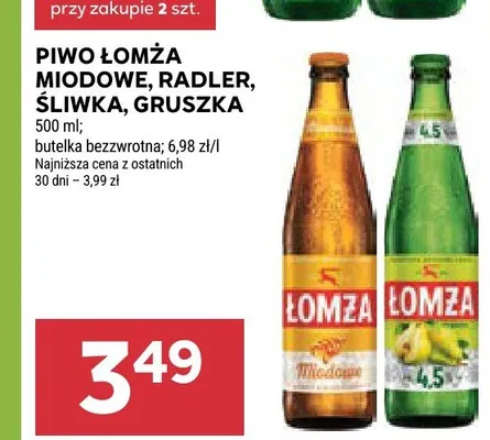 Piwo Łomża Śliwka promocja w Stokrotka