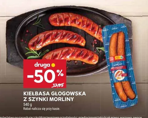 Kiełbasa Głogowska z szynki Morliny promocja w Stokrotka