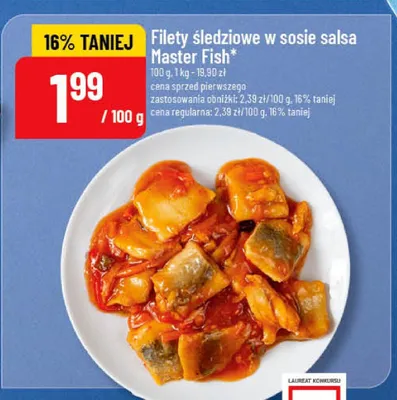 Filety śledziowe w sosie salsa Master Fish promocja w POLOmarket
