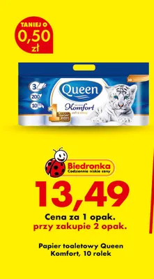 Papier toaletowy Queen Komfort promocja w Biedronka