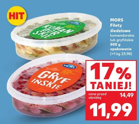 Filety śledziowe komandorskie lub gryfińskie 500g opakowanie promocja w Kaufland