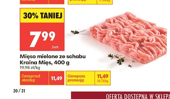 Mięso mielone ze schabu Kraina Mięs promocja w Biedronka