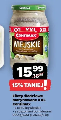 Filety śledziowe marynowane XXL Contimax z suszonymi pomidorami promocja w Netto