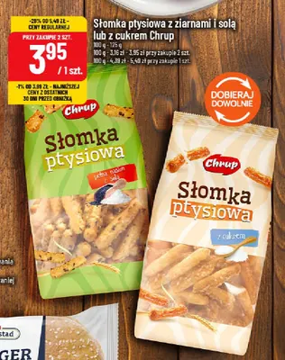 Słomka ptysiowa z ziarnami i solą Chrup promocja w POLOmarket