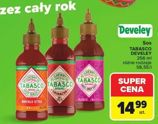 Sos Tabasco Buffalo Style Develey promocja w Carrefour Market